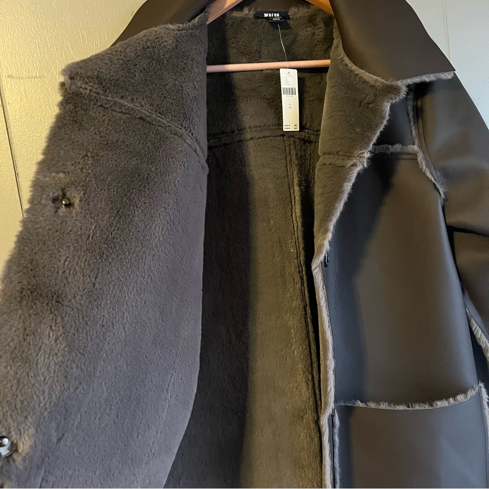 Anthropologie Brown Trench Coat with Tailored Fit and High Collar - Picture 6 of 11